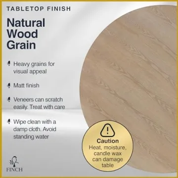 Finch Alfred Round Rustic Dining Table for Farmhouse Living