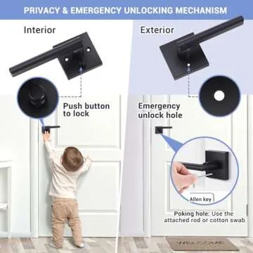 Ohuhu Matte Black Door Handle - Elegant & Secure Design