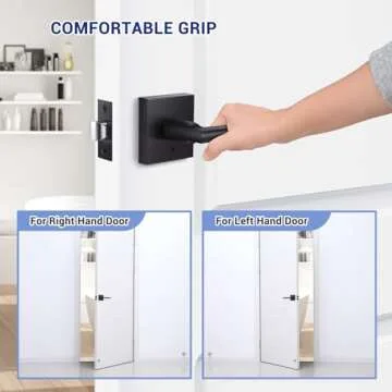 Ohuhu Matte Black Door Handle - Elegant & Secure Design