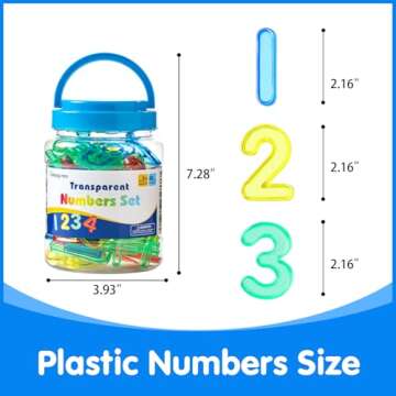Odoorgames 48 Pcs Translucent Numbers – Light Table Toys, Manipulatives and Accessories for Enhanced Learning & Fun