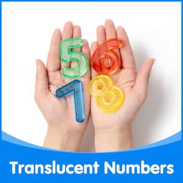 Odoorgames 48 Pcs Translucent Numbers – Light Table Toys, Manipulatives and Accessories for Enhanced Learning & Fun