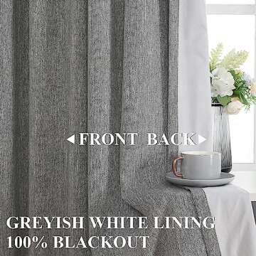Vision Home Charcoal Grey Pinch Pleated Full Blackout Curtains Room Darkening Window Curtains for Li...