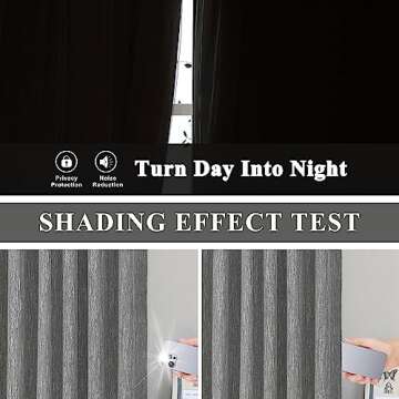 Vision Home Charcoal Grey Blackout Curtains - 2 Panels