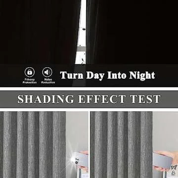 Vision Home Charcoal Grey Blackout Curtains - 2 Panels