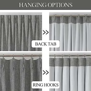 Vision Home Charcoal Grey Blackout Curtains - 2 Panels
