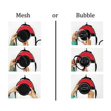 ANXUAN Portable Travel Airline Approved Pet Carrier Backpack, Pet Bubble Traveler Knapsack Multiple Air Vents Waterproof Lightweight Handbag for Cats Small Dogs (Red Black White)