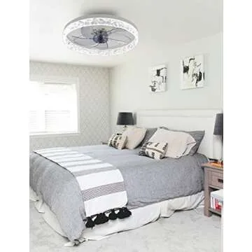 Stylish QUMFIXPU Ceiling Fan with Dimmable Light