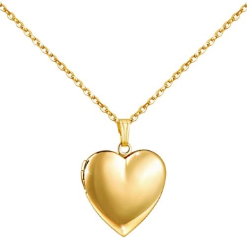 YOUFENG Elegant Heart Locket Necklace - Holds Photos, Perfect Gift for Loved Ones