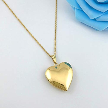 YOUFENG Heart Locket Necklace Holds Photos Elegant Gift