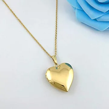 YOUFENG Heart Locket Necklace Holds Photos Elegant Gift