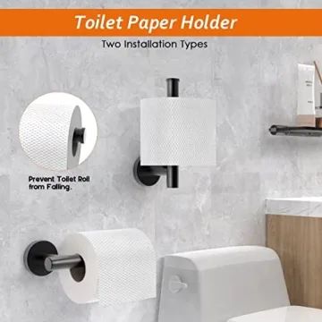 Tomic Matte Black Bathroom Hardware Set - 4 Pieces