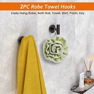 Tomic Matte Black Bathroom Hardware Set - 4 Pieces