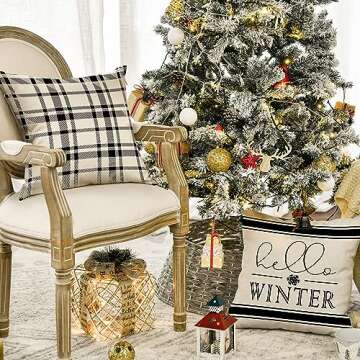 AVOIN Colorlife Merry Christmas Pillow Cover Set 4 18x18