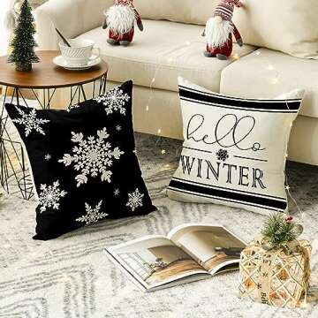 AVOIN Colorlife Merry Christmas Pillow Cover Set 4 18x18