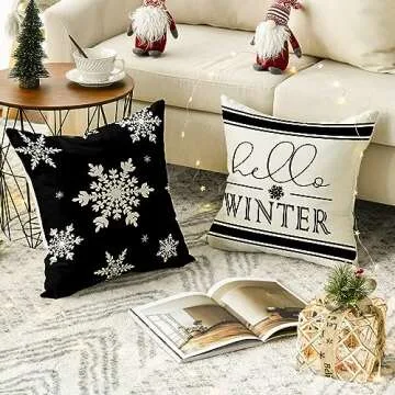 AVOIN Colorlife Merry Christmas Pillow Cover Set 4 18x18