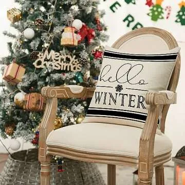 AVOIN Colorlife Merry Christmas Pillow Cover Set 4 18x18