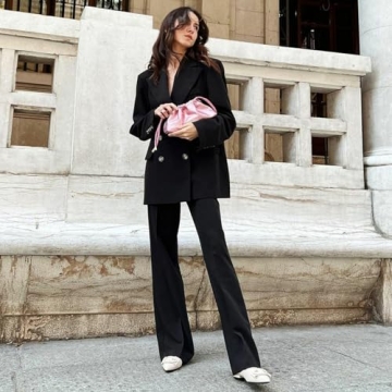 C.Paravano Women's Flats - Pointed Toe Flats Leather Flats Dressy Shoes Ballet Flats Comfortable Slip on Flats for Women Work,Daily Green