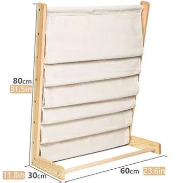 Morimoe Sling Bookshelf Kids Book Rack Storage, Natural Beige (Beige, W:60cm)