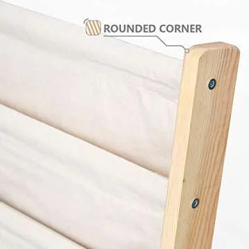 Morimoe Sling Bookshelf Kids Book Rack Storage, Natural Beige (Beige, W:60cm)