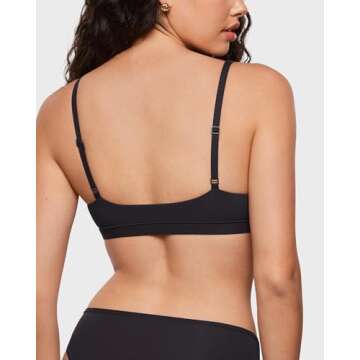 INLYRIC Women's Inbarely Soft Plunge Bralette - Deep V Unlined Triangle No Padding No Underwire Sexy...