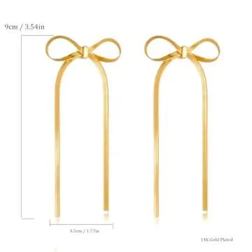 Charming Gold Bow Earrings for Women - Perfect Gift
