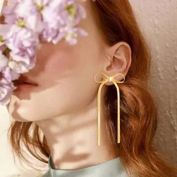 Charming Gold Bow Earrings for Women - Perfect Gift