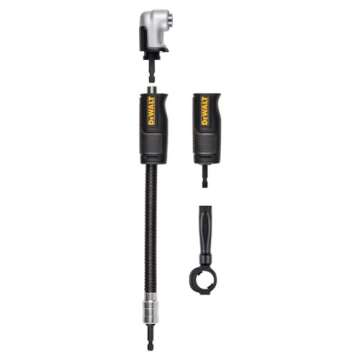 DEWALT FLEXTORQ Right Angle Drill Adaptor - Durable 4-in-1, 12-Inch Performance