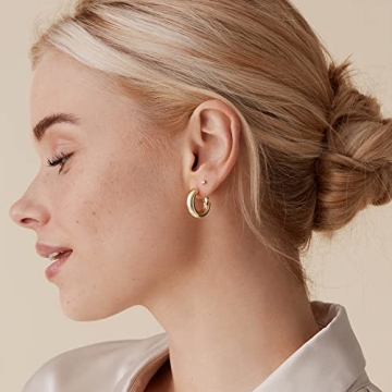 Stylish PAVOI Thick Gold Hoop Earrings for Women