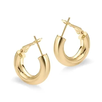Stylish PAVOI Thick Gold Hoop Earrings for Women