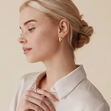 Stylish PAVOI Thick Gold Hoop Earrings for Women