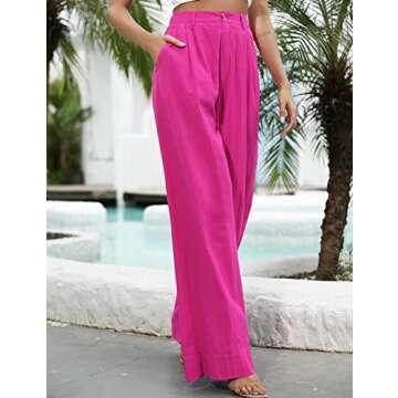 Kocowoo High Waisted Linen Palazzo Pants for Summer