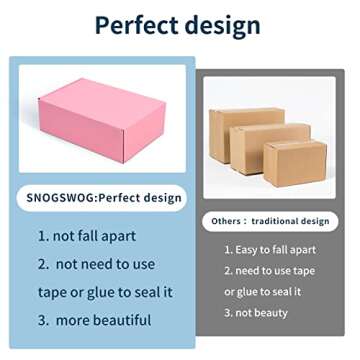SNOGSWOG 28 Pack 9x6x3 inches Pink Shipping Boxes for Small Business, Small Corrugated Cardboard Gift Box for Mailing,Shipping,Storing,Christmas Gifts Wrapping