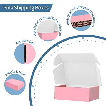 SNOGSWOG 28 Pack 9x6x3 inches Pink Shipping Boxes for Small Business, Small Corrugated Cardboard Gift Box for Mailing,Shipping,Storing,Christmas Gifts Wrapping