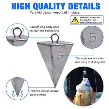 Pyramid Sinkers Fishing Weights | Durable and Versatile Fishing Tackle