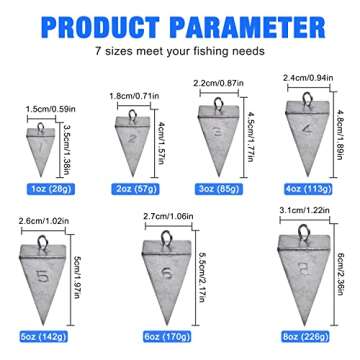 Pyramid Sinkers Fishing Weights for Surf Fishing and Tackle