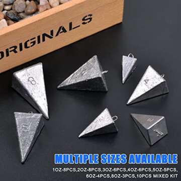 Pyramid Sinkers Fishing Weights for Surf Fishing and Tackle