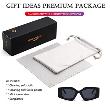 AIEYEZO Retro Rectangle Sunglasses Women UV400 Protection