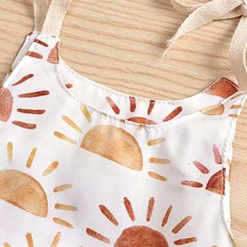 JLKGICF Infant Newborn Baby Girl Floral Romper Kids Spaghetti Strap One Piece Jumpsuit Shorts Summer Overall Clothes (Sunshine#2,0-3 Months,)