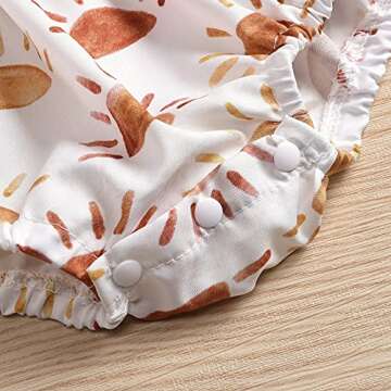 JLKGICF Infant Newborn Baby Girl Floral Romper Kids Spaghetti Strap One Piece Jumpsuit Shorts Summer Overall Clothes (Sunshine#2,0-3 Months,)
