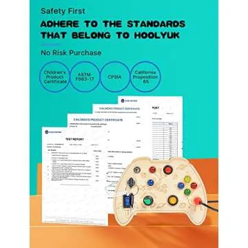 Montessori Busy Board Toy for 1 2 3 Year Old Kids, Wooden Controller Sensory Toy for Autistic Children with LED Light Up Buttons, Early Learning Fidget Toy Great for Gift