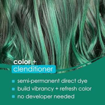 Keracolor Clenditioner EMERALD Hair Dye - Semi Permanent Hair Color Depositing Conditioner, Cruelty-...