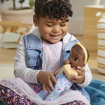 Baby Alive Soft ‘n Cute Doll, Black Hair, 11-Inch First Baby Dolls, Washable Soft Toys for Toddlers, Easter Gifts for Kids, 18 Months+