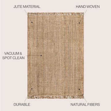 Hand Woven Chunky Jute Area Rug - Bohemian Style