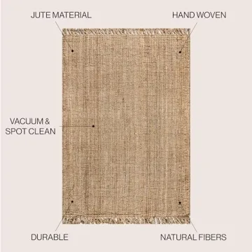 Hand Woven Chunky Jute Area Rug - Bohemian Style