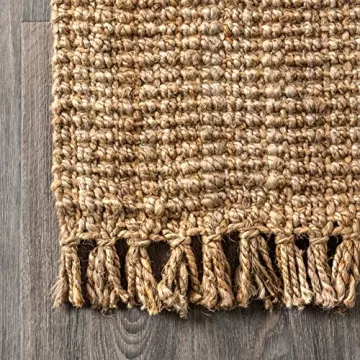 Hand Woven Chunky Jute Area Rug - Bohemian Style
