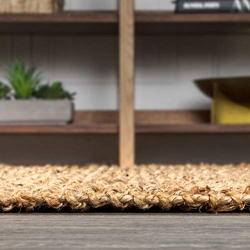 Hand Woven Chunky Jute Area Rug - Bohemian Style