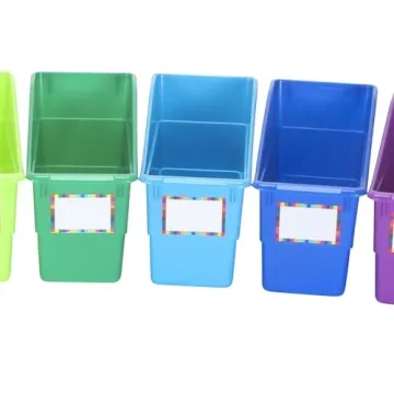 Rainbow Organizing Bins for Classroom & Home | 12 Pack