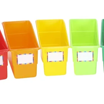 Rainbow Organizing Bins for Classroom & Home | 12 Pack