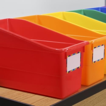 Rainbow Organizing Bins for Classroom & Home | 12 Pack