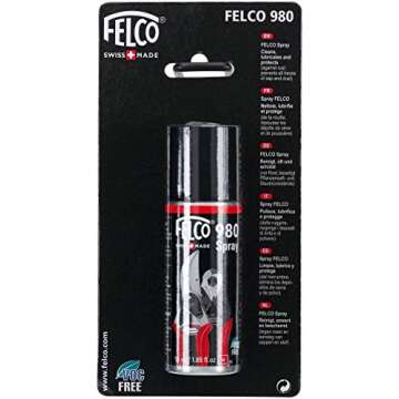 Felco Tool Lubricant (F 980) - Biodegradable Synthetic Maintenance Product Spray Grease,Red, Black